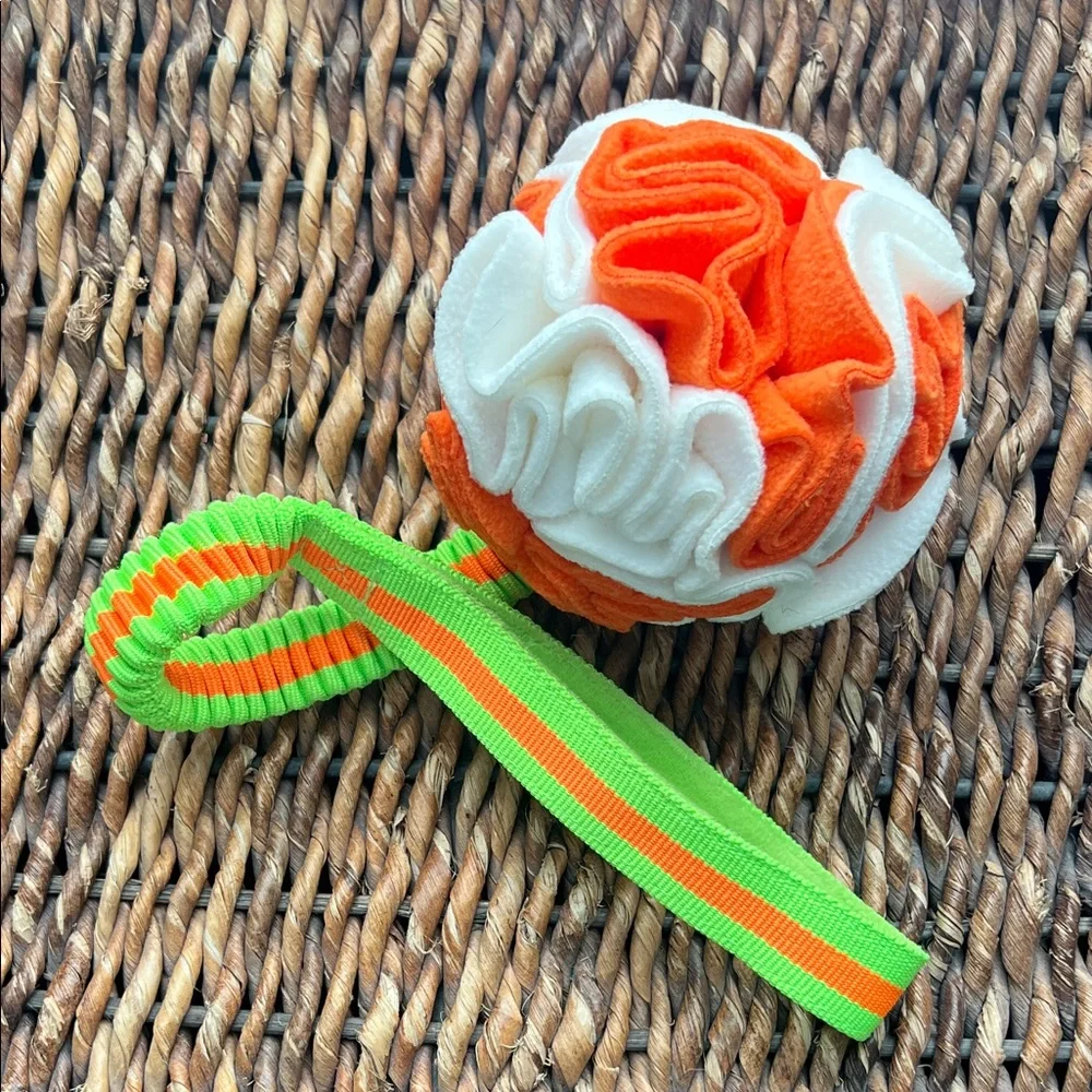 Orange and White Dog Tug Toy